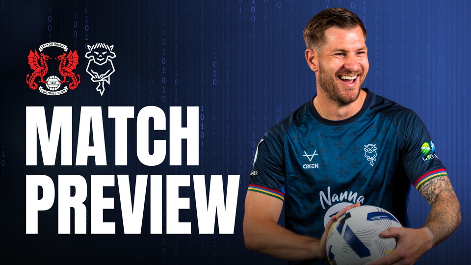 A match preview graphic for Leyton Orient v Lincoln City on Saturday 25 October, 3pm KO.