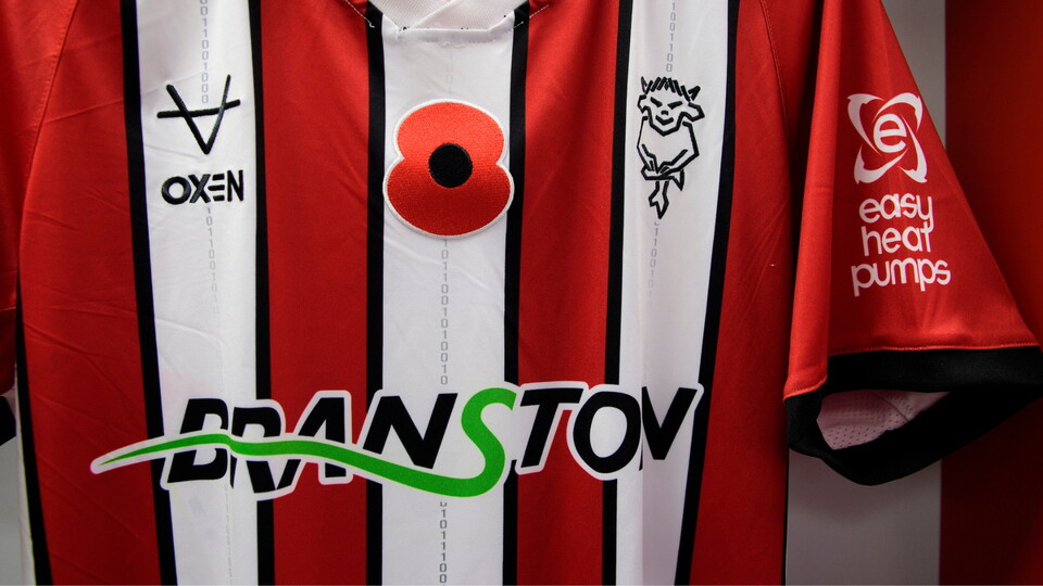 Tendayi Darikwa of Lincoln City’s shirt in the changing room prior to the EFL Sky Bet League One match between Lincoln City and Stevenage at LNER Stadium, Lincoln.