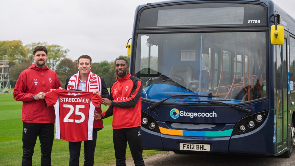 Lincoln City commercial partnership announcement with Stagecoach Lincolnshire at Elite Performance Centre, Scampton.