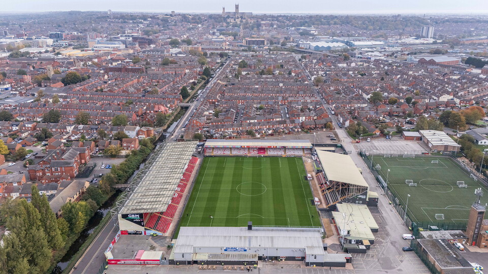 An aerial view of the LNER Stadium