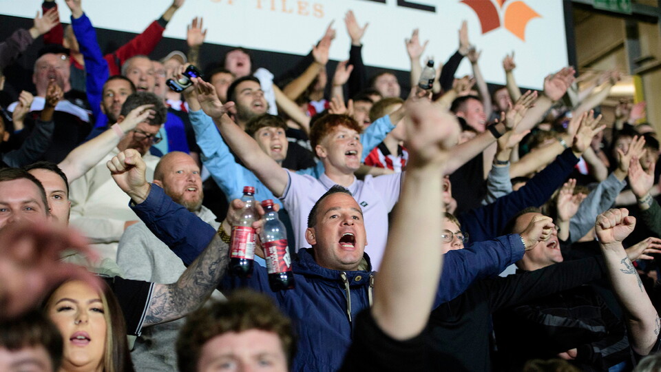 Supporters backing the Imps at an away game