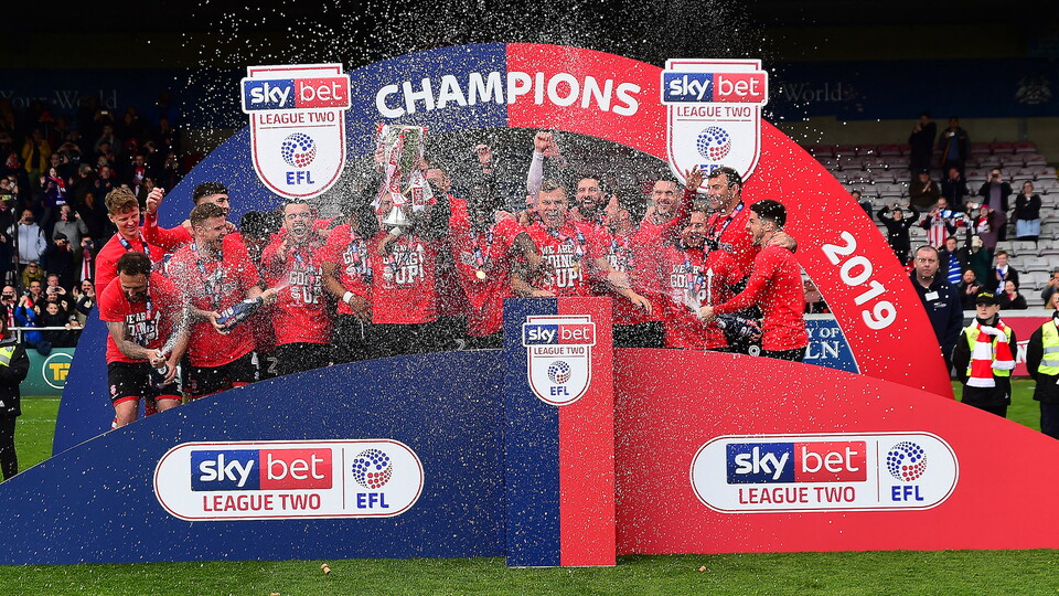 City lift the League Two trophy following the 2018-19 season