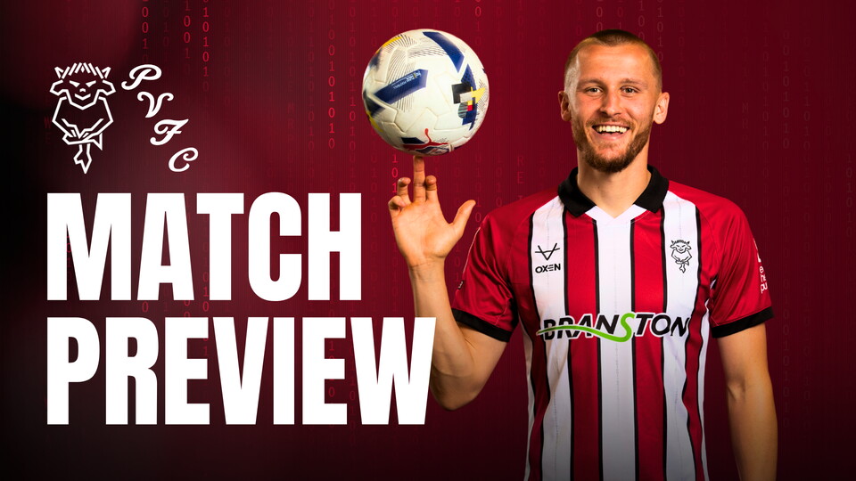 Match preview graphic for Port Vale vs Imps featuring Tom Hamer
