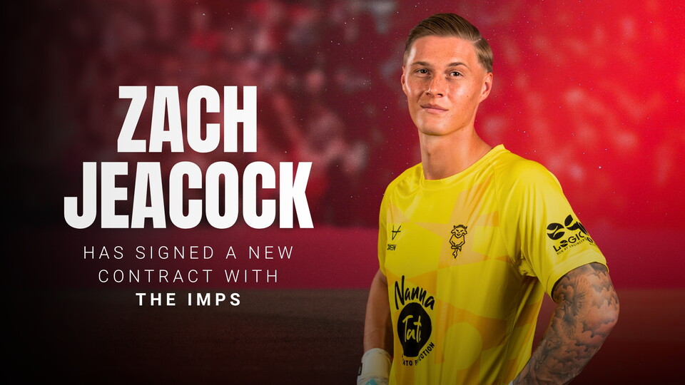 A graphic which reads "ZACH JEACOCK NEW CONTRACT"