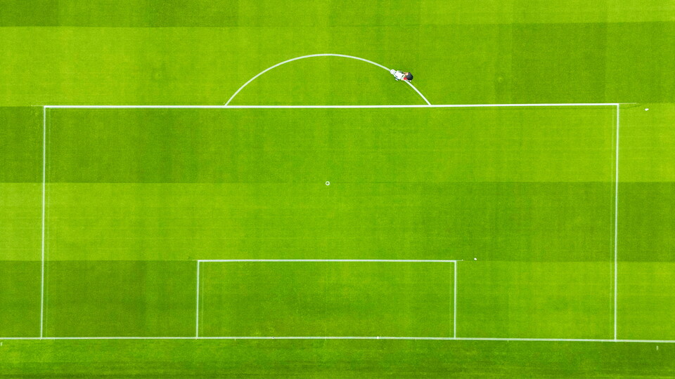 An overhead view of the LNER Stadium pitch