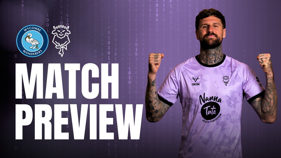 A match preview graphic for Wycombe Wanderers v Lincoln City