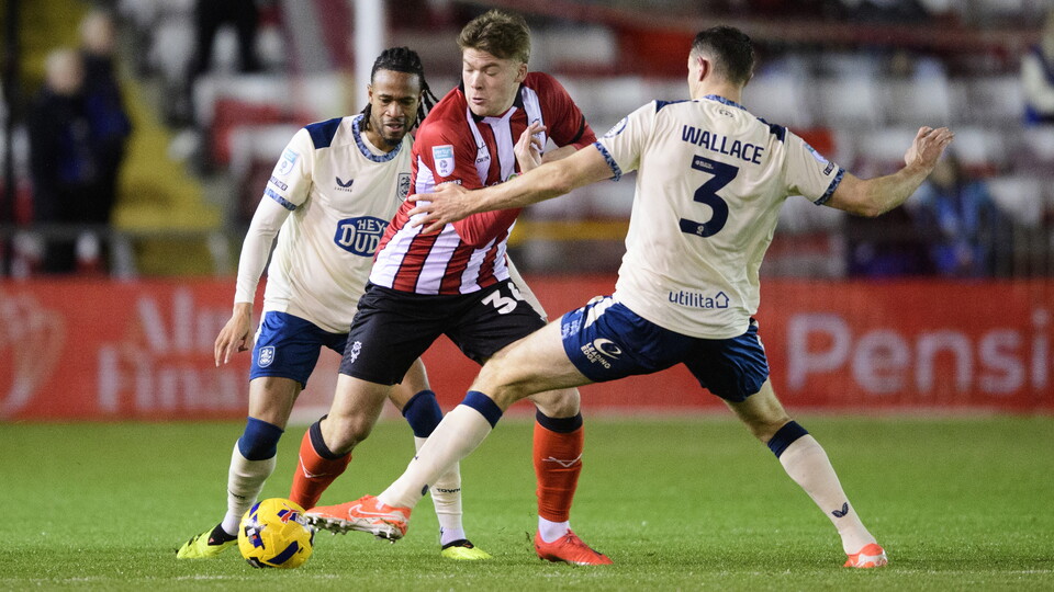 Freddie Draper battles for the ball