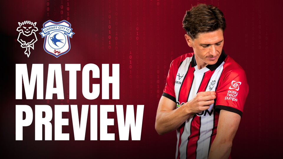 A match preview graphic for Lincoln City v Cardiff City