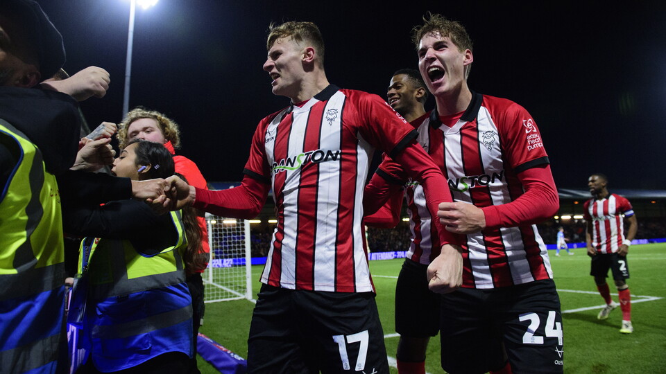 Rob Street and Ivan Varfolomeev celebrate the late winner