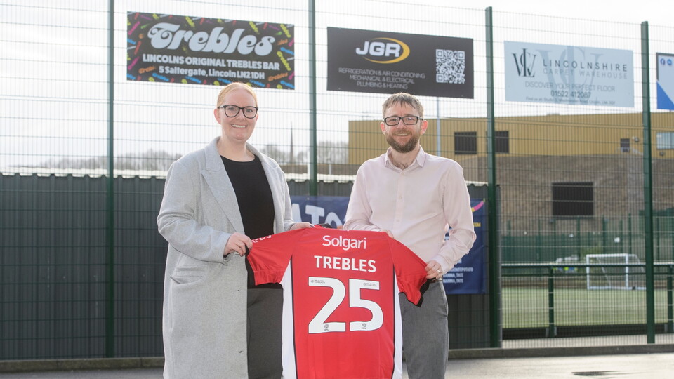Lincoln City commercial partnership/sponsorship announcement with Trebles.