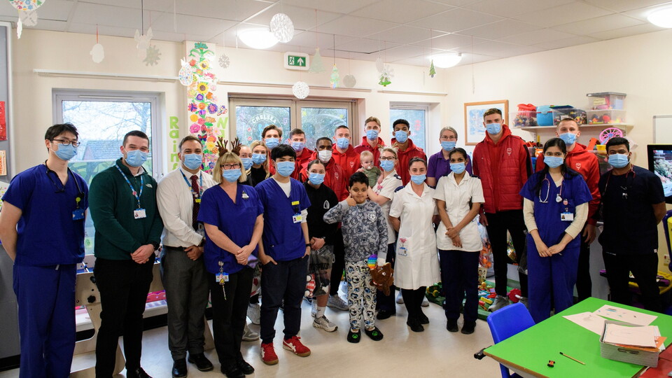 Lincoln City and Lincoln Women players visit to Lincoln County Hospital ahead of Christmas 2025.