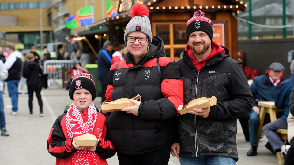 Lincoln City Lincoln City fans in the fan village prior to the EFL Sky Bet League One match between Lincoln City and Port Vale at LNER Stadium, Lincoln.