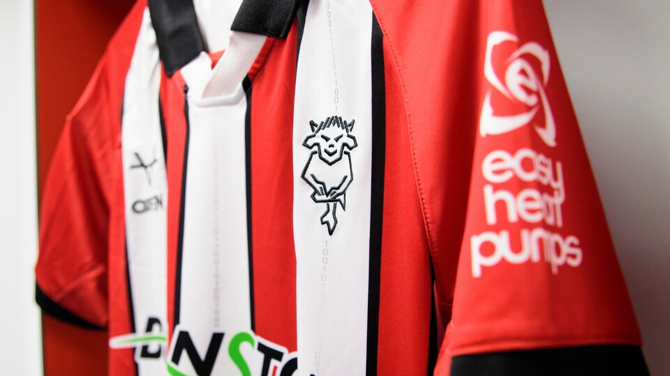 Lincoln City home shirt in the changing room prior to the EFL Sky Bet League One match between Lincoln City and Cardiff City at LNER Stadium, Lincoln.