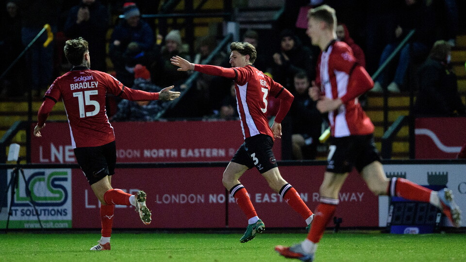 City celebrate Adam Reach's goal against Huddersfield Town