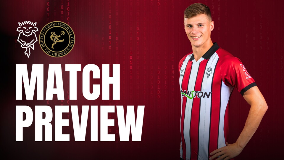 A match preview graphic for Lincoln City v Burton Albion. 