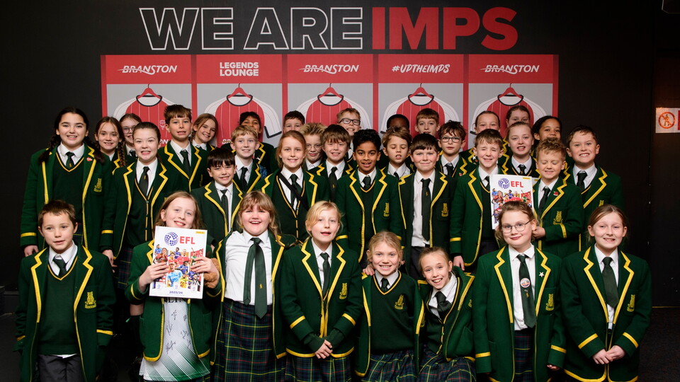 A picture of students from Wellow House school at the LNER Stadium.