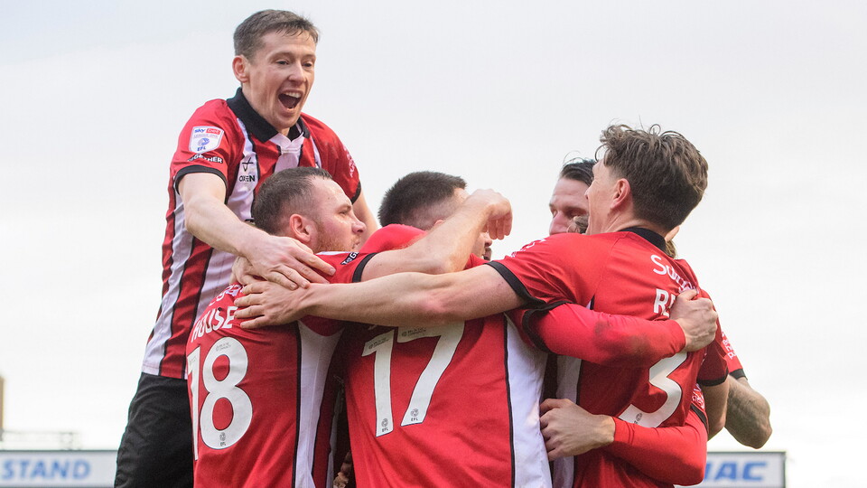 City celebrate scoring at the LNER Stadium