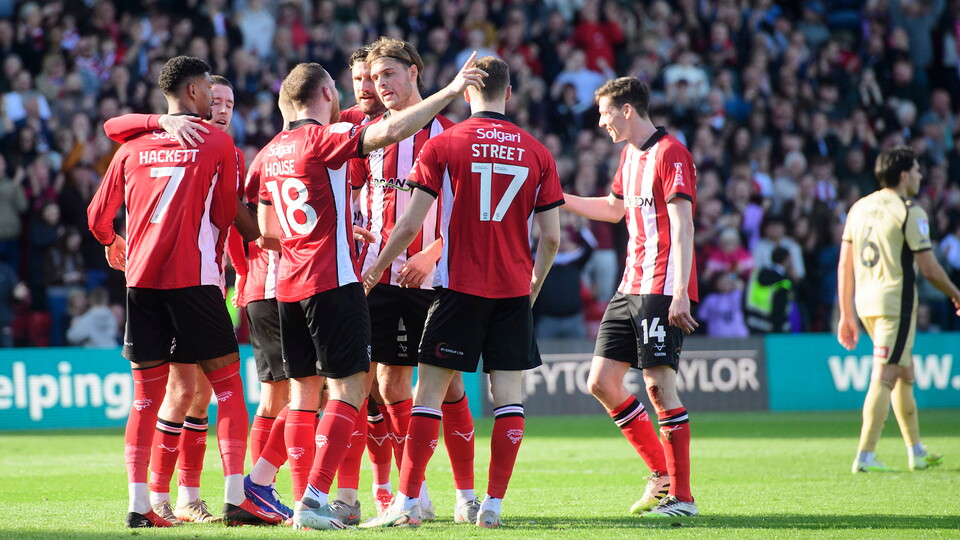 City celebrate scoring against Rotherham United
