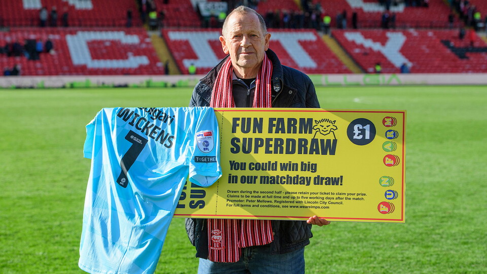 An Imps Superdraw winner from the home game against Stockport County