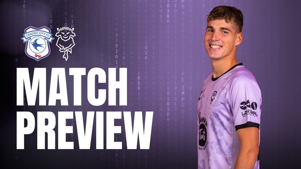 A man wearing a purple shirt, with the text match preview displayed prominently.  