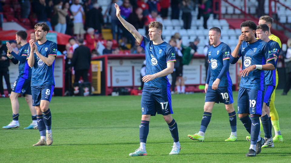 The Imps celebrate after Rob Street's late equaliser at Stevenage
