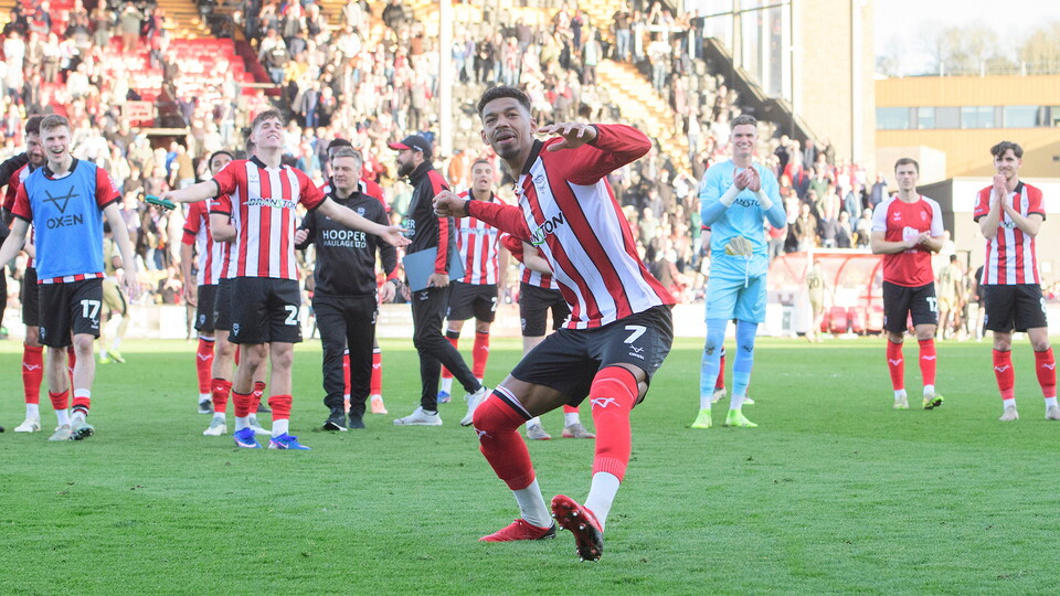 Reeco Hackett celebrates victory for the Imps