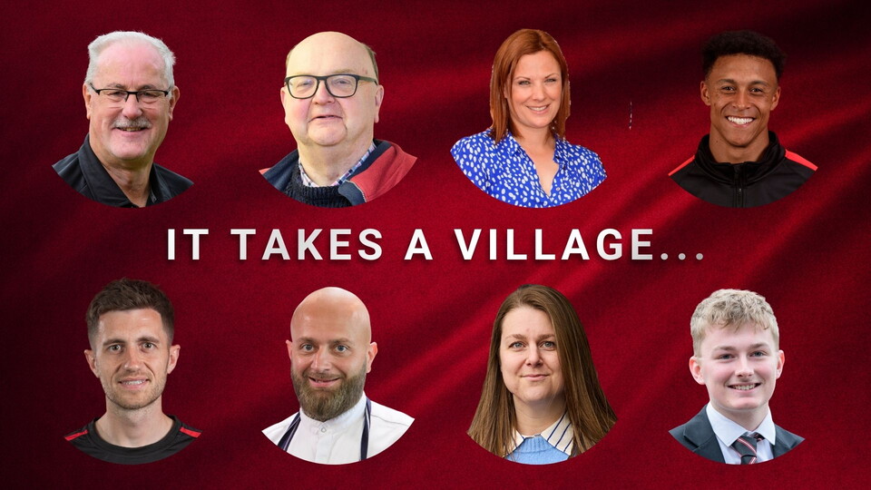 Headshots of eight members of staff at Lincoln City