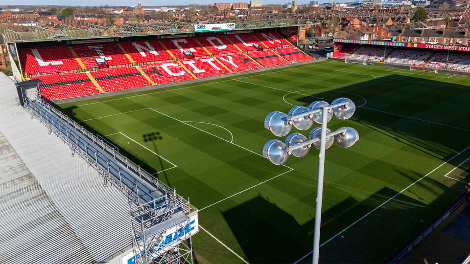 An aerial view of the LNER Stadium