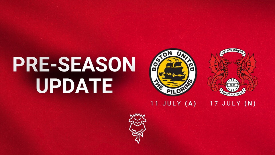 A graphic featuring the Boston United and Leyton Orient badges