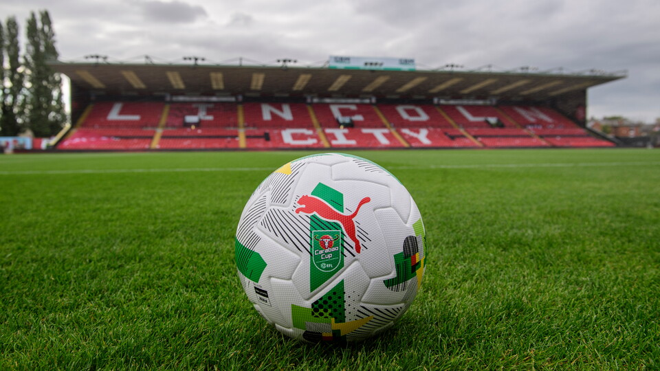 Carabao Cup ball at the LNER Stadium