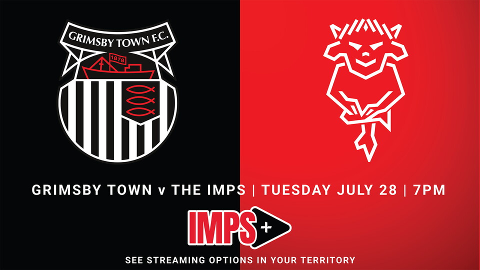 A graphic featuring Grimsby Tow and Lincoln City badges