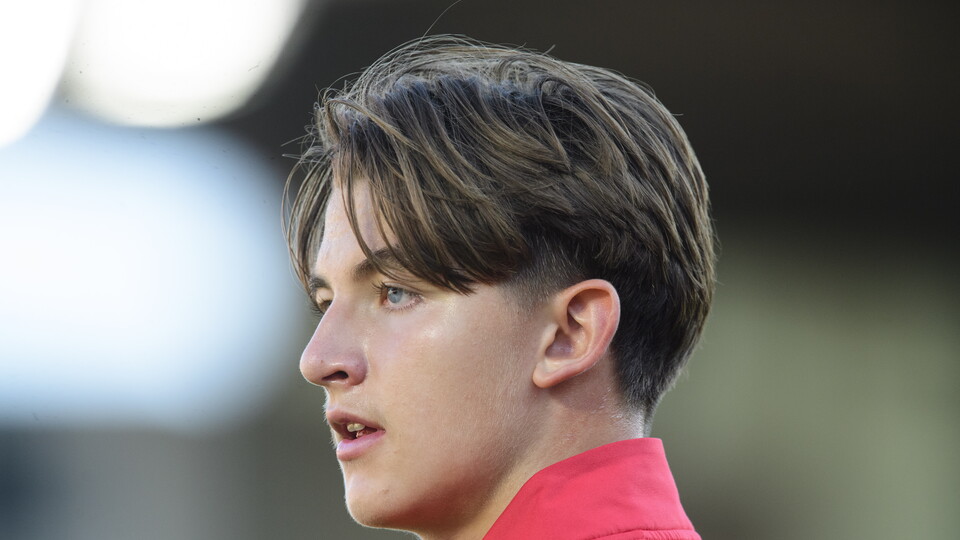 Leo Fifield warming up at Barnsley
