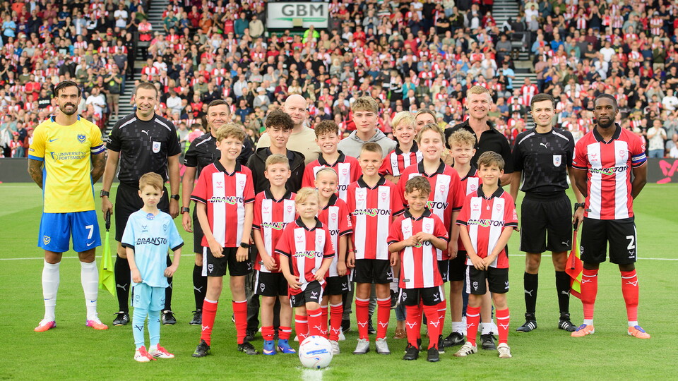 Mascots line up before City's home game against Portsmouth
