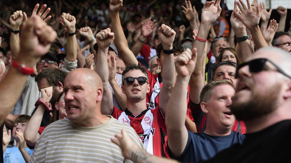 Lincoln City supporters celebrating