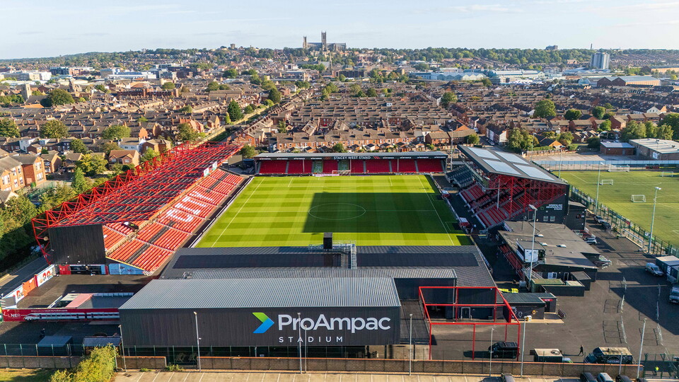An aerial view of the ProAmpac Stadium