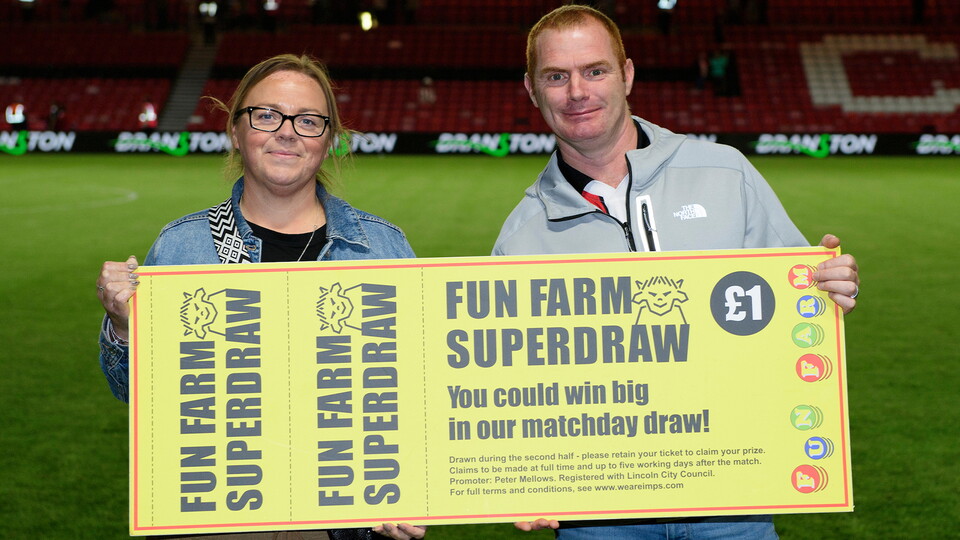 The winners of the Imps Superdraw from City's home game vs Blackburn Rovers