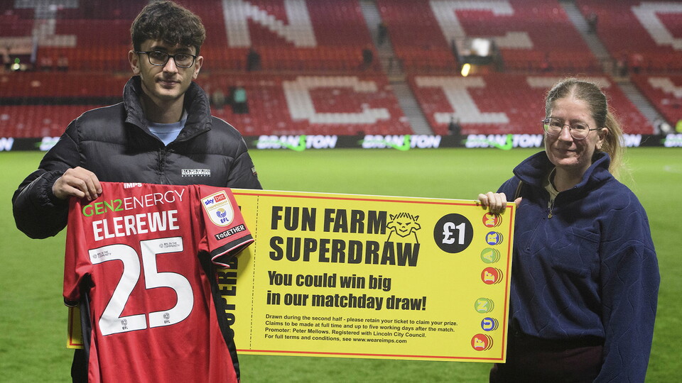 The Fun Farm Imps Superdraw winners from the home game against West Ham United